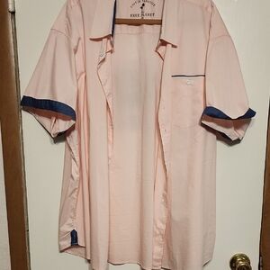 Free Planet Pink and Blue Casual Button Down Shirt